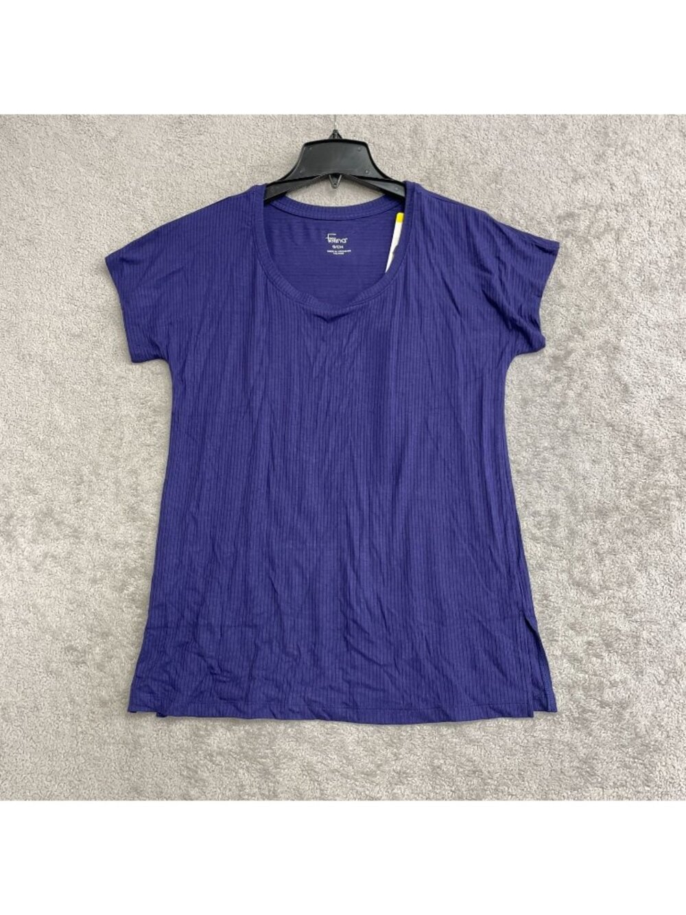 Felina Women's S Purple Short Sleeve Ribbed T-Shirt 94% Rayon 6% Spandex L1458